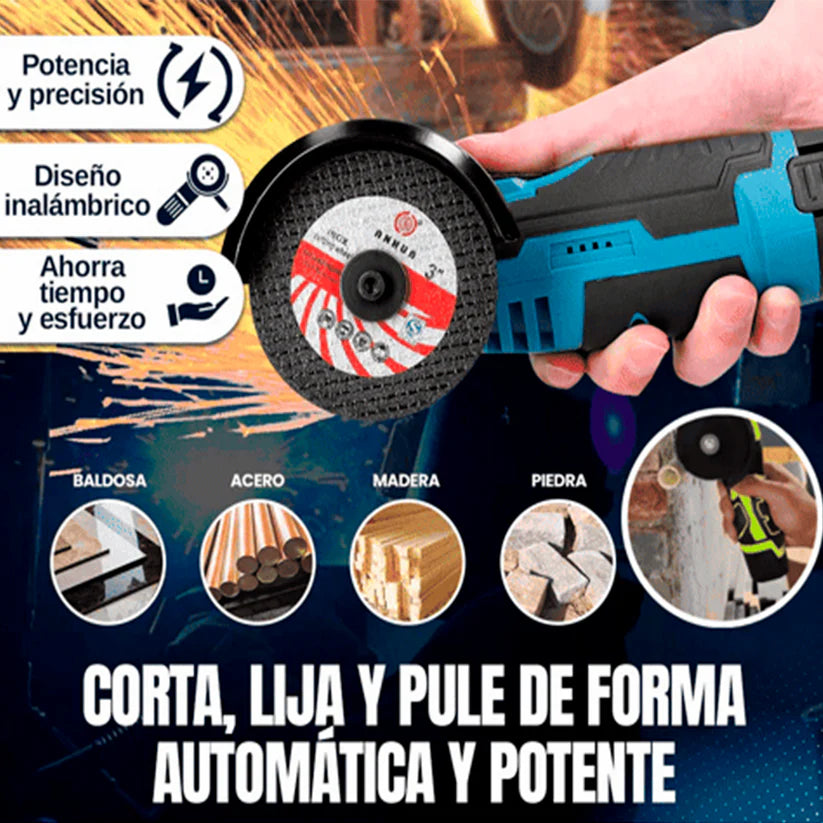 OFERTA 50%OFF - PULIDORA RADIAL INALAMBRICA - 2 BATERIAS + 9 ITENS DE REGALO